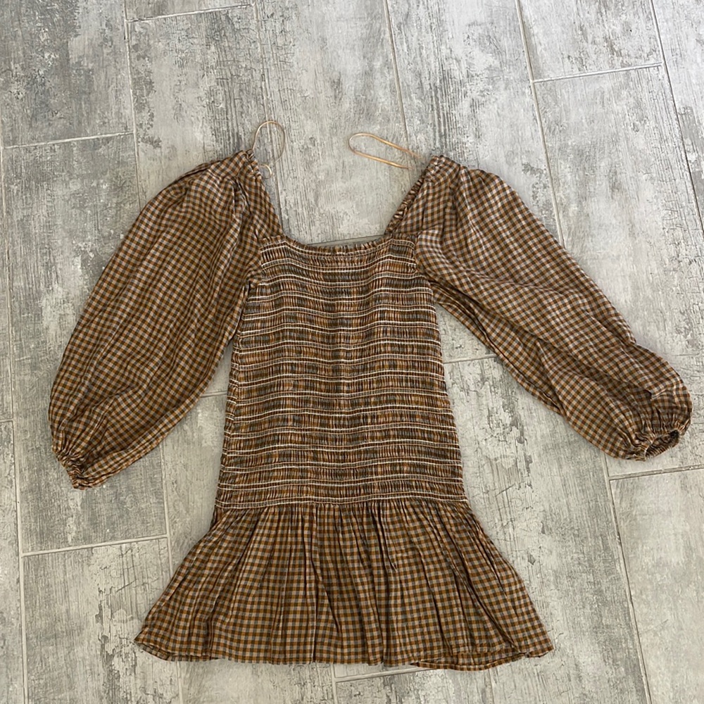 Urban outfitters plaid long sleeve mini dress